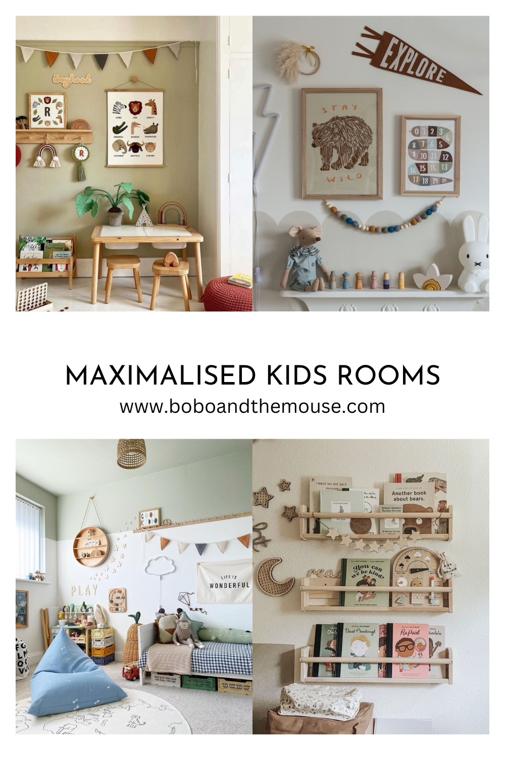 Eleven Ideas For Maximalising Your Kids Bedroom Walls – Bobo and the mouse