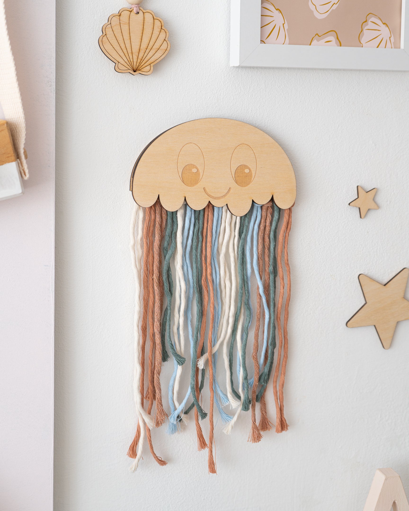 Wooden Jellyfish Wall Decor